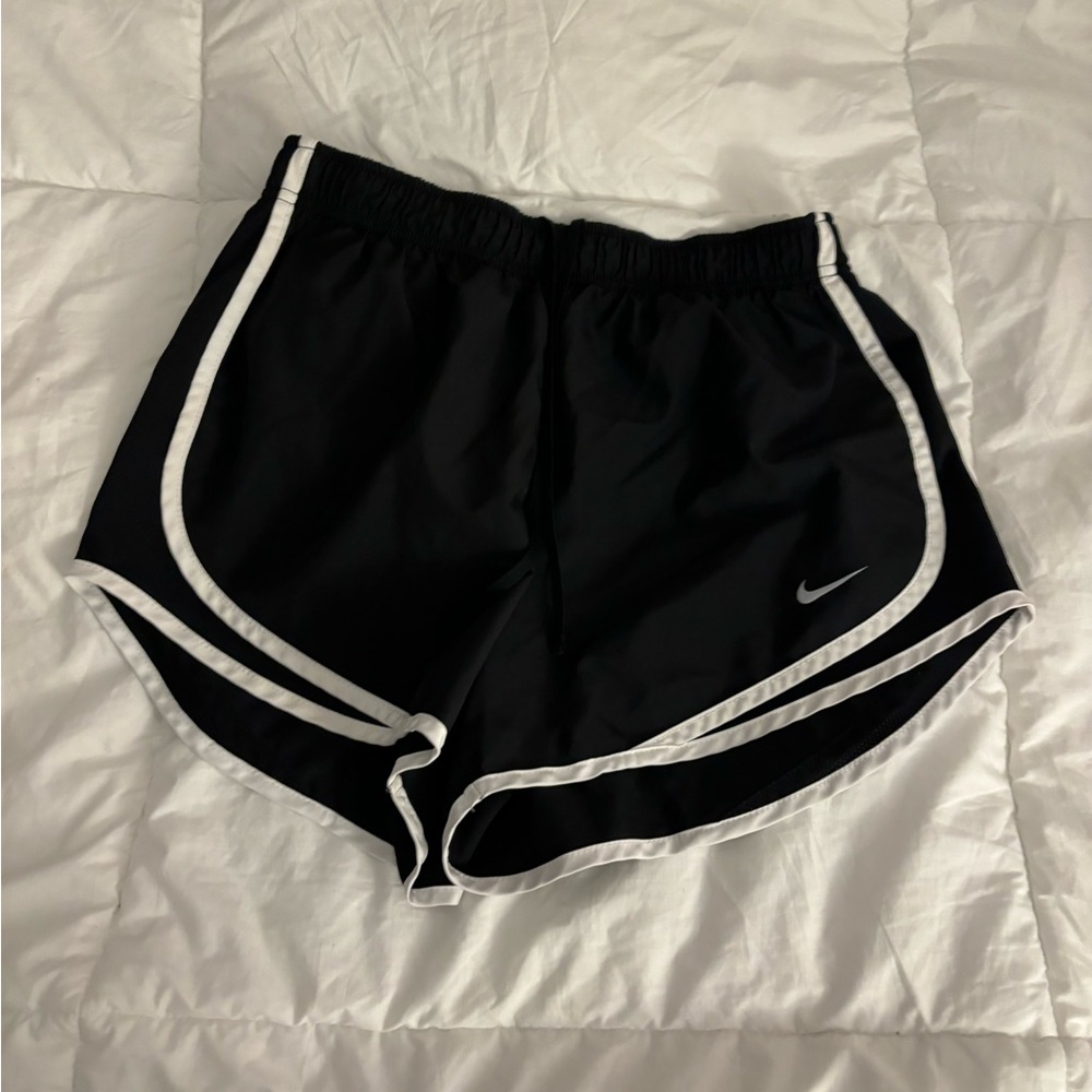 women’s medium Nike black and white stripe athletic shorts